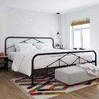 Simple King Size Iron Bed Luxury Style Electrostatic Powder Coating